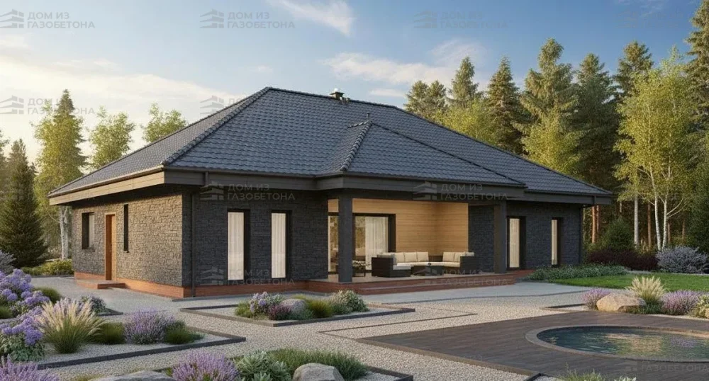 Проект Одноэтажный дом 18 на 15, 195 м2