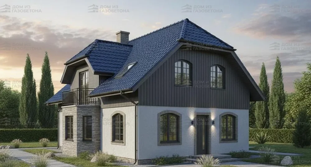 Проект Двухэтажный дом 16 на 10, 179 м2