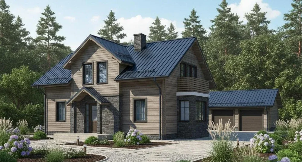 Проект Двухэтажный дом 14 на 14, 200 м2